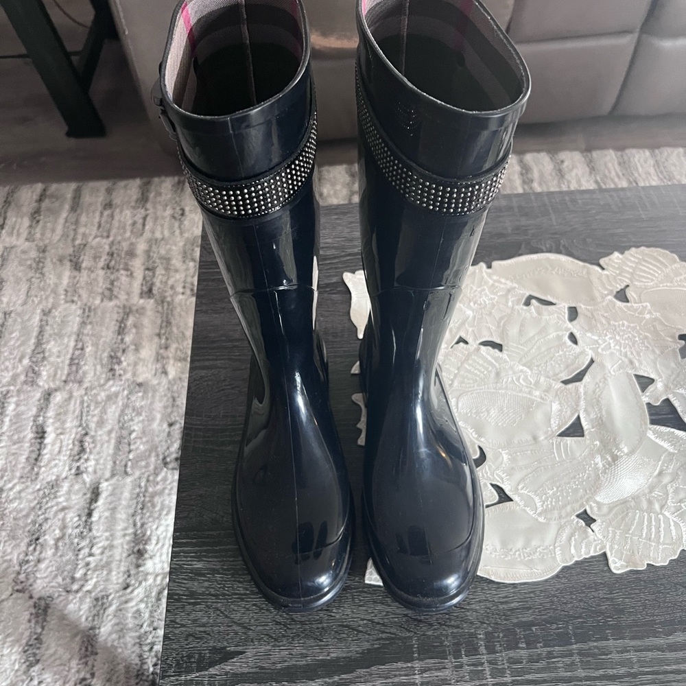 Burberry Black Winter Rain Boots
